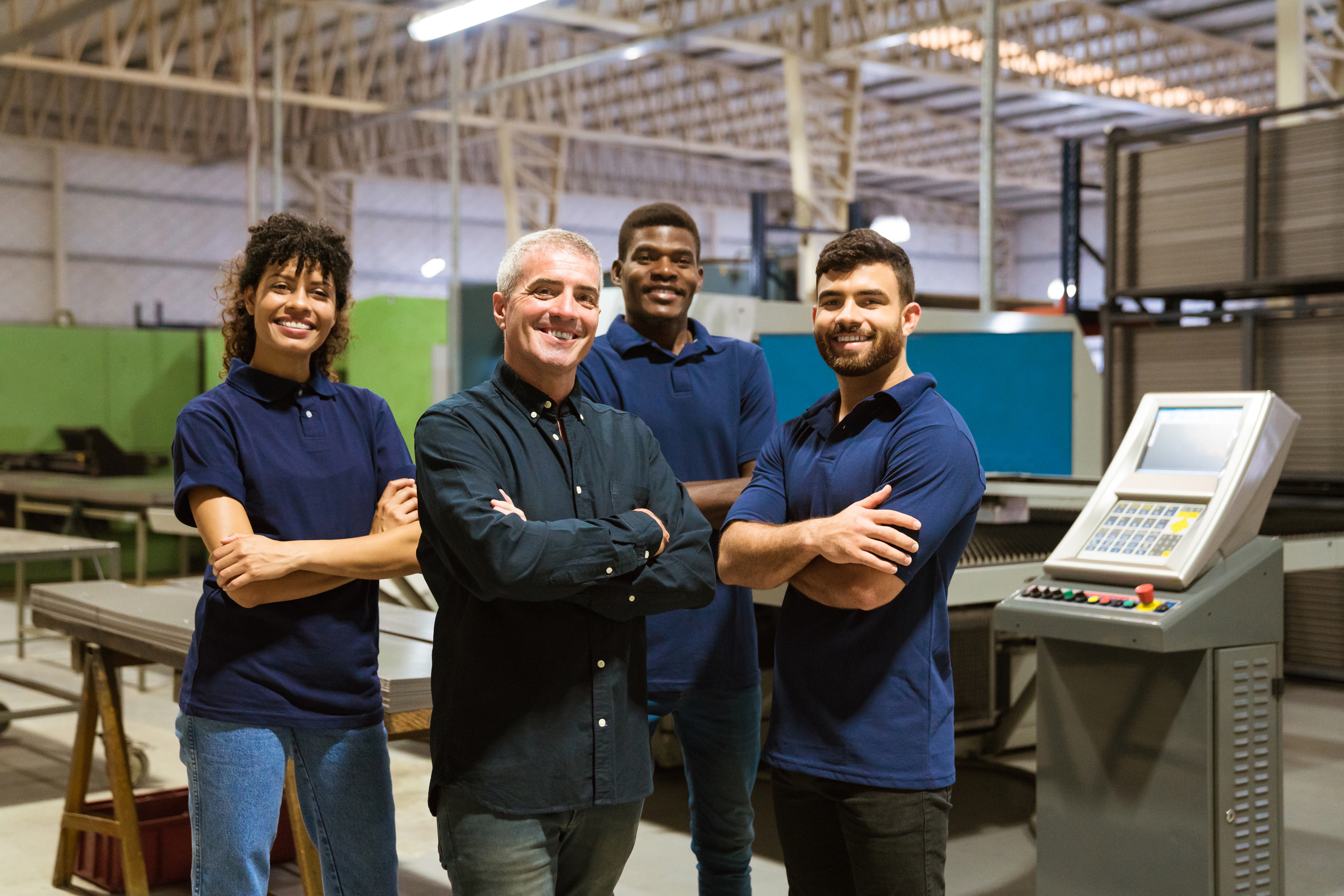 Industrial team employees